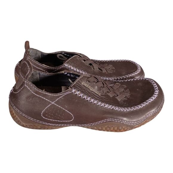 Patagonia Rimu SkyWalk Slip On Comfort Shoe Dark Plum Leather Womens 7.5 - Picture 2 of 11